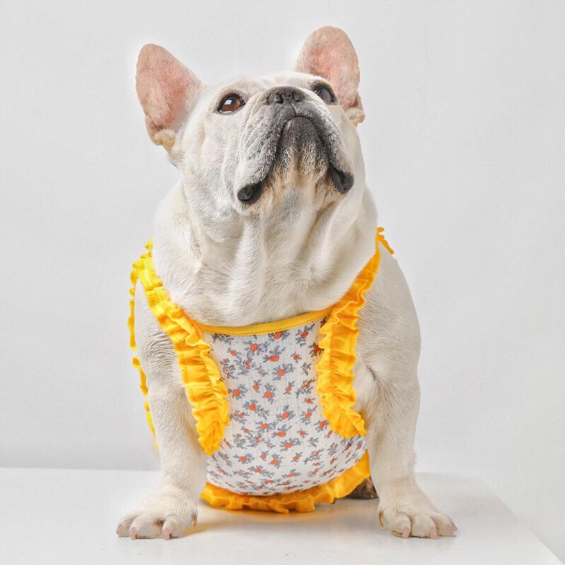 French Bulldog Floral Suspender Dress by Frenchiely