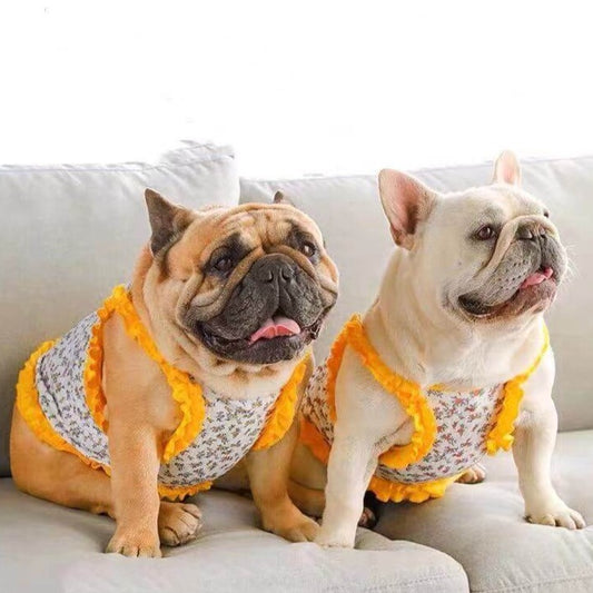 French Bulldog Floral Suspender Dress by Frenchiely