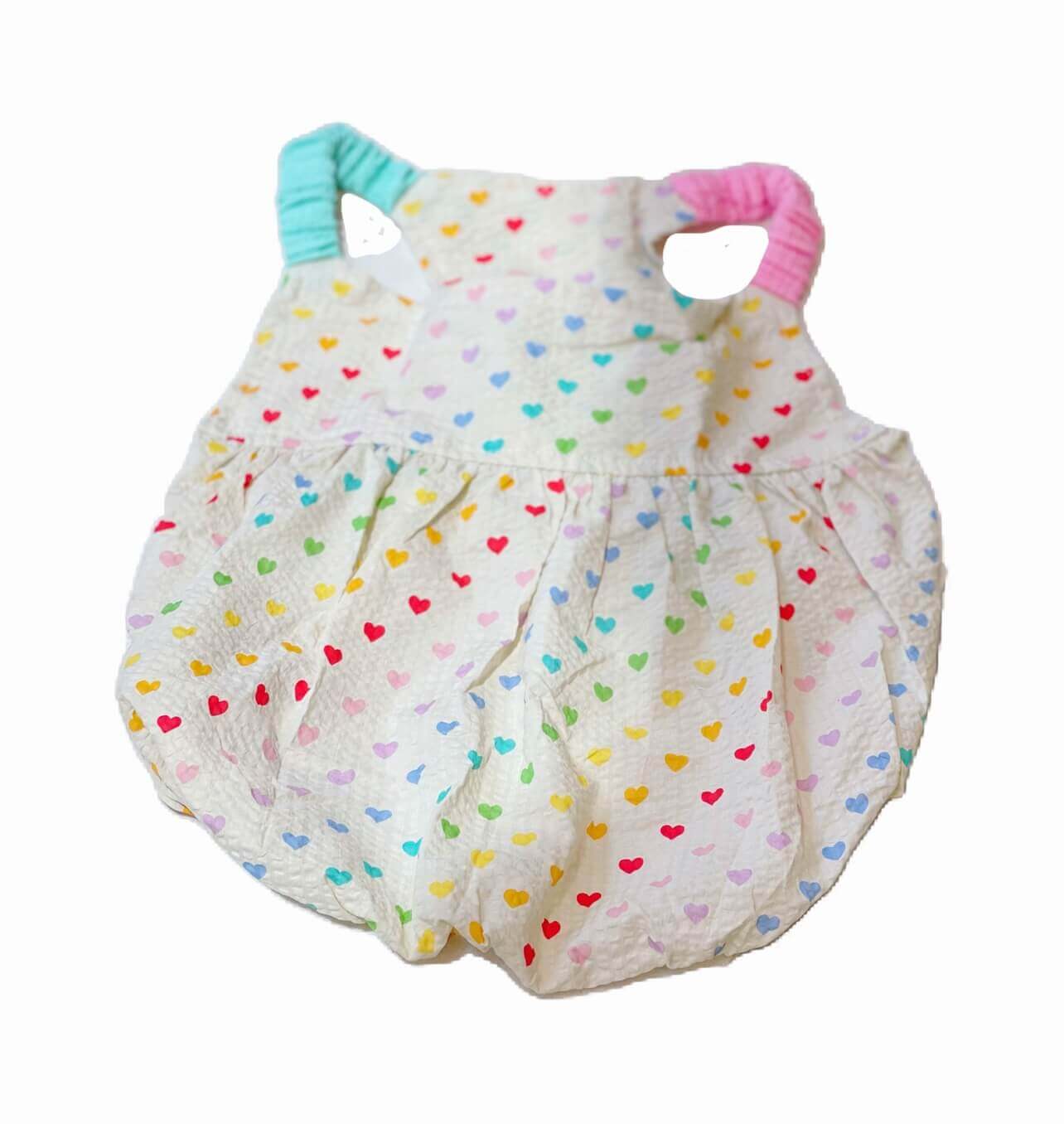 Heart Prints Dress with pastel suspenders by Frenchiely.com