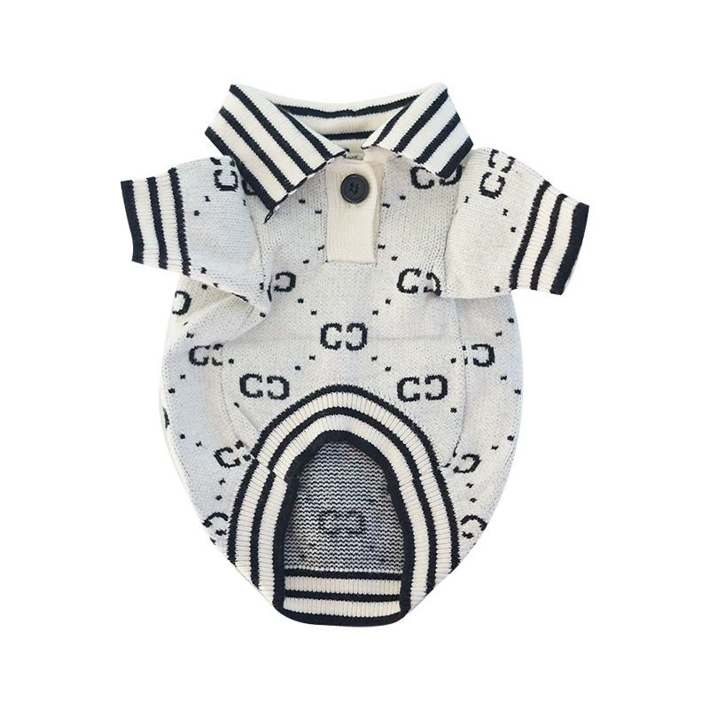 dog white and black classic sweater for small dogs
