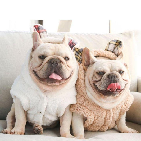 Dog Warm Plaid Hooded Coat for Medium Dogs