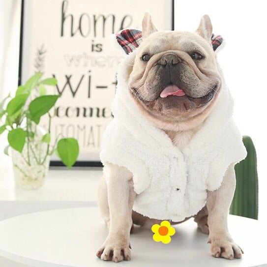 Dog Warm Plaid Hooded Coat for Medium Dogs by Frenchiely