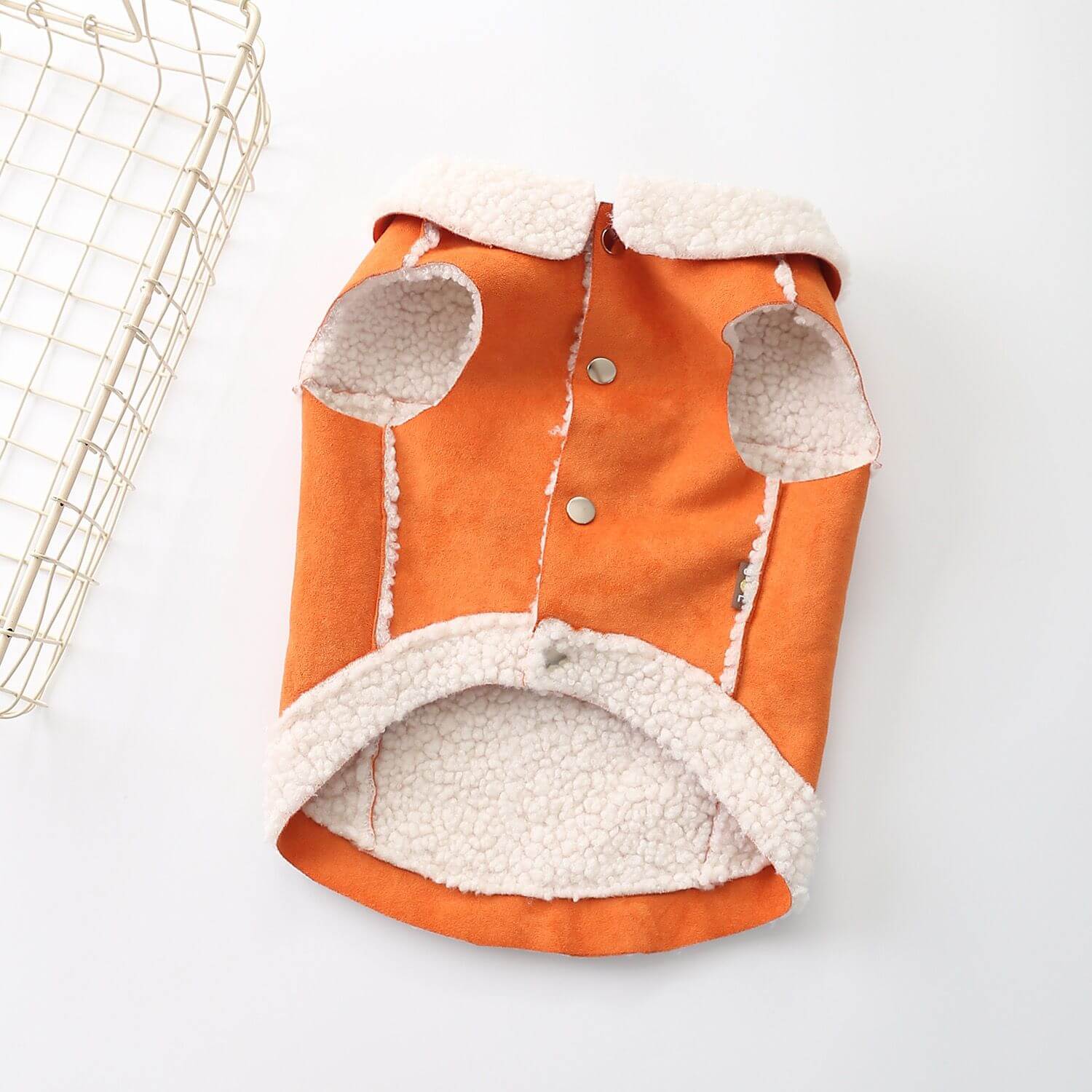 dog winter suede jacket coat for small medium dog breeds by Frenchiely