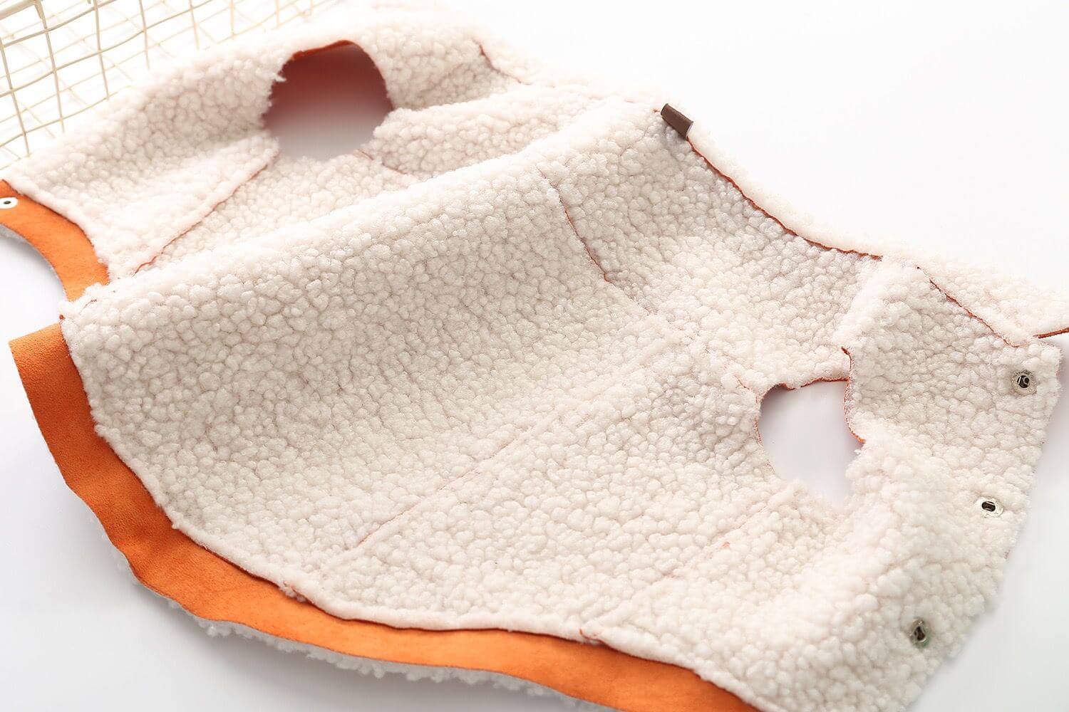 dog winter suede jacket coat for small medium dog breeds by Frenchiely