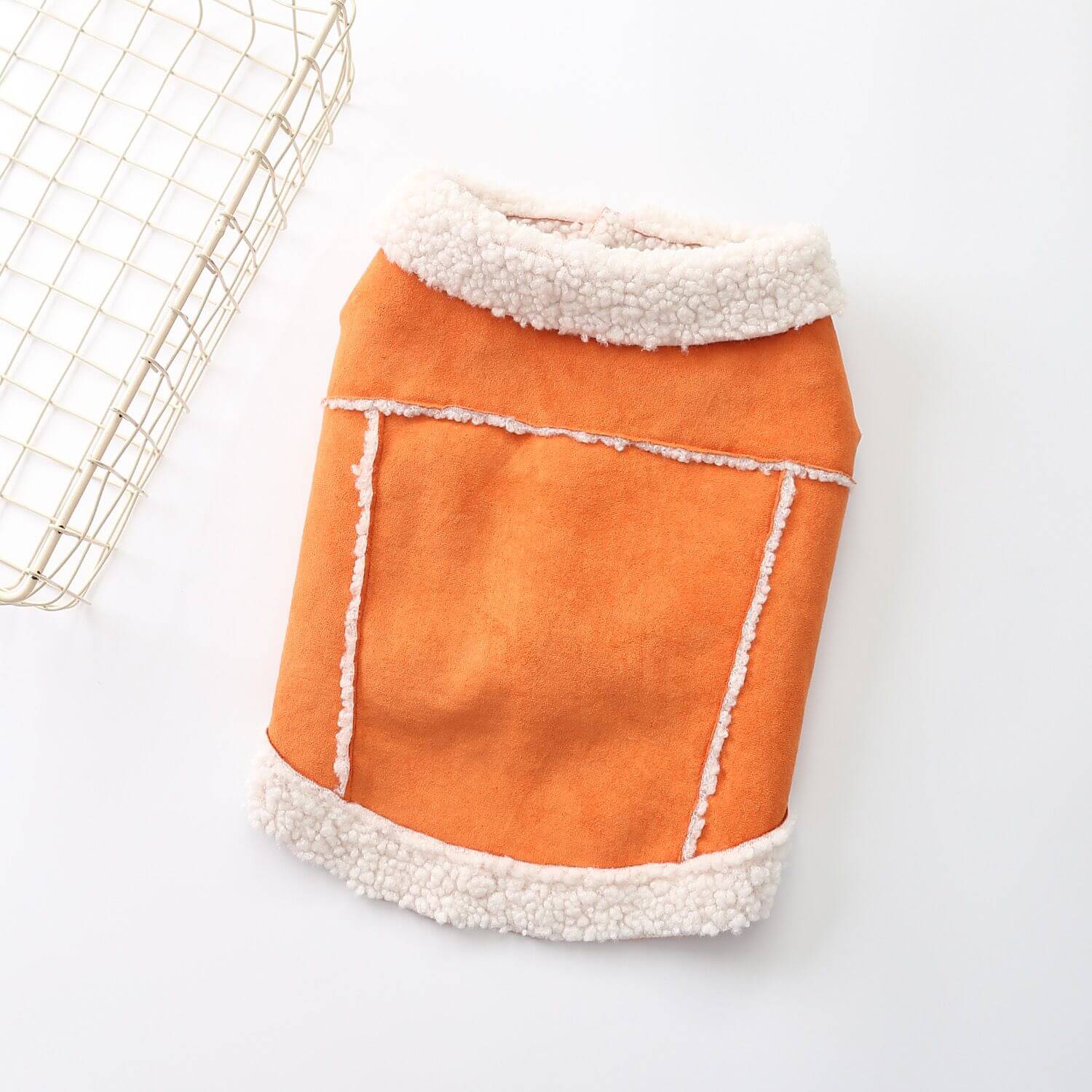 dog winter suede jacket coat for small medium dog breeds by Frenchiely