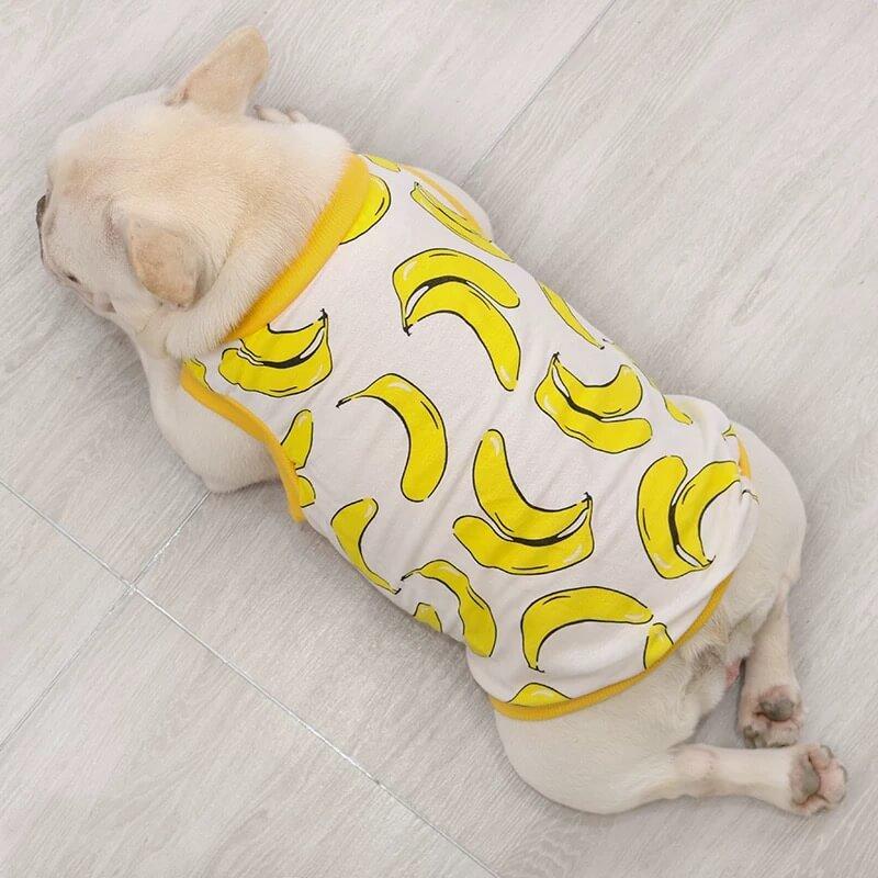 french bulldog shirts for dogs with banana print - Frenchiely