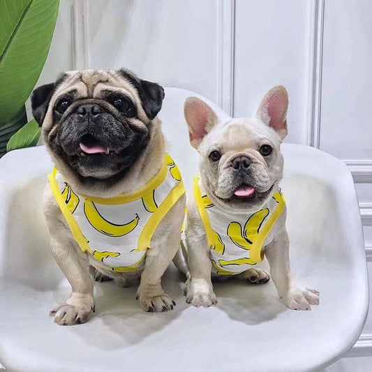 french bulldog shirts for dogs with banana print - Frenchiely