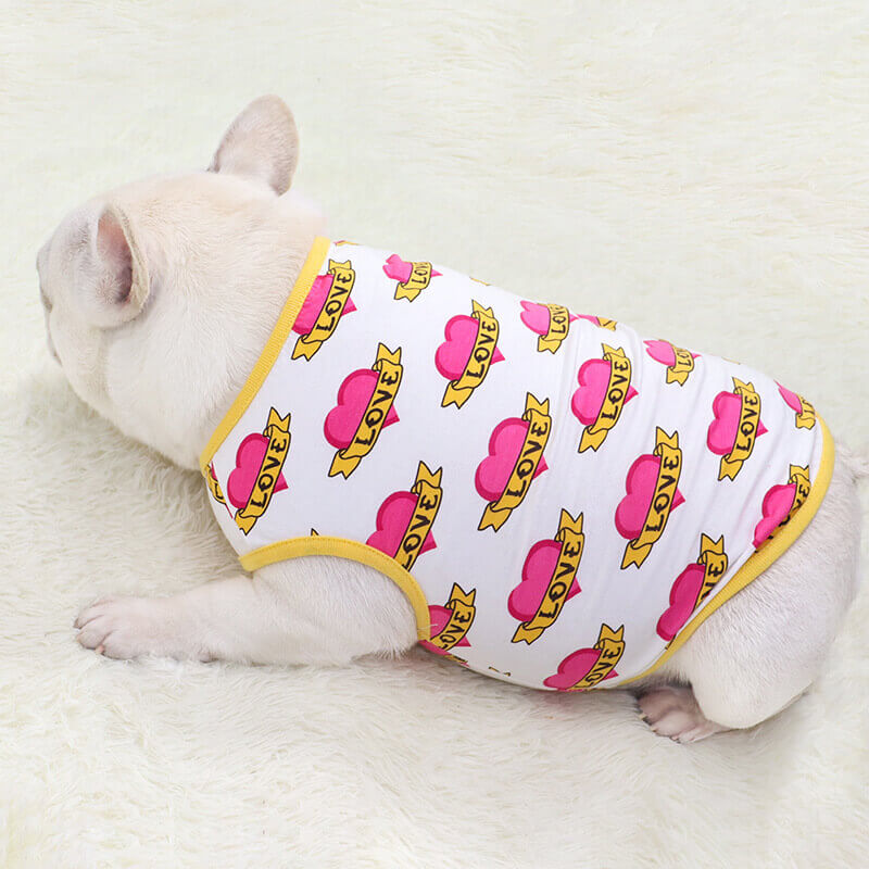 dog heart ' love' shirt for small medium dogs by frenchiely