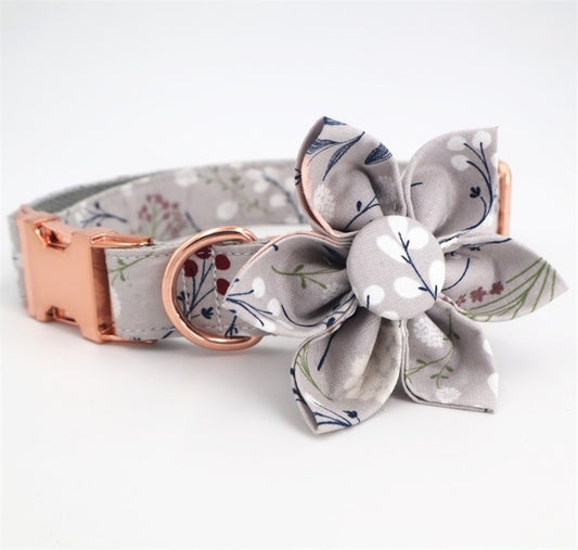 Grey Medium Dogs Collar Chain Leash - Frenchiely