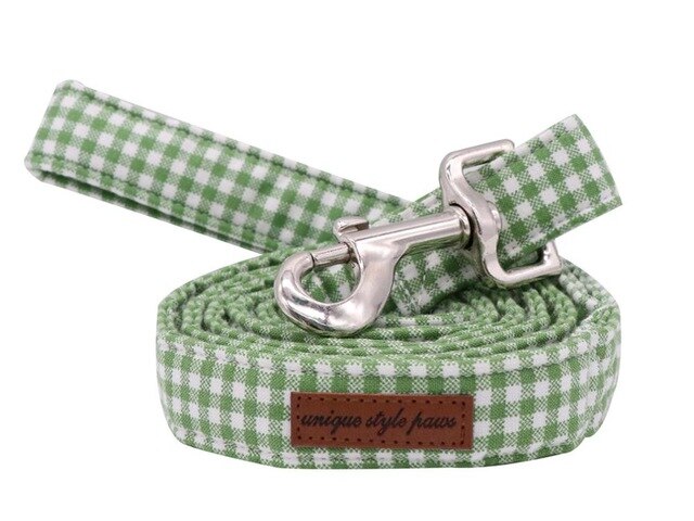 Dog Green Plaid Collar Bowtie for Medium Dogs - Frenchiely