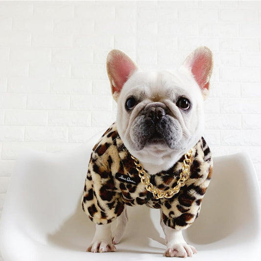 Fluffy Leopard French Bulldog Winter Coat - Frenchiely