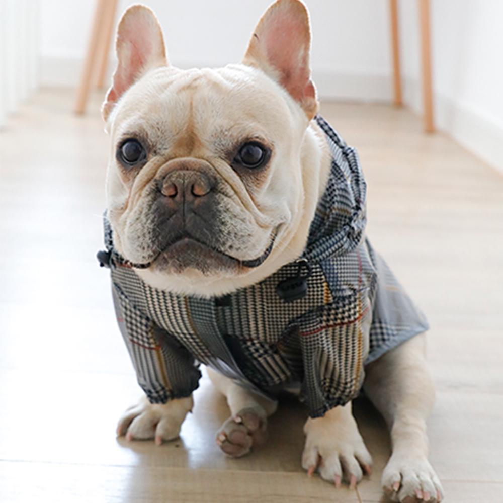 Camo Dog Rain Coat Plaid Stripe Rain Jackets for Bulldogs - Frenchiely