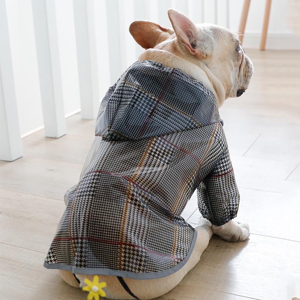 Camo Dog Rain Coat Plaid Stripe Rain Jackets for Bulldogs - Frenchiely