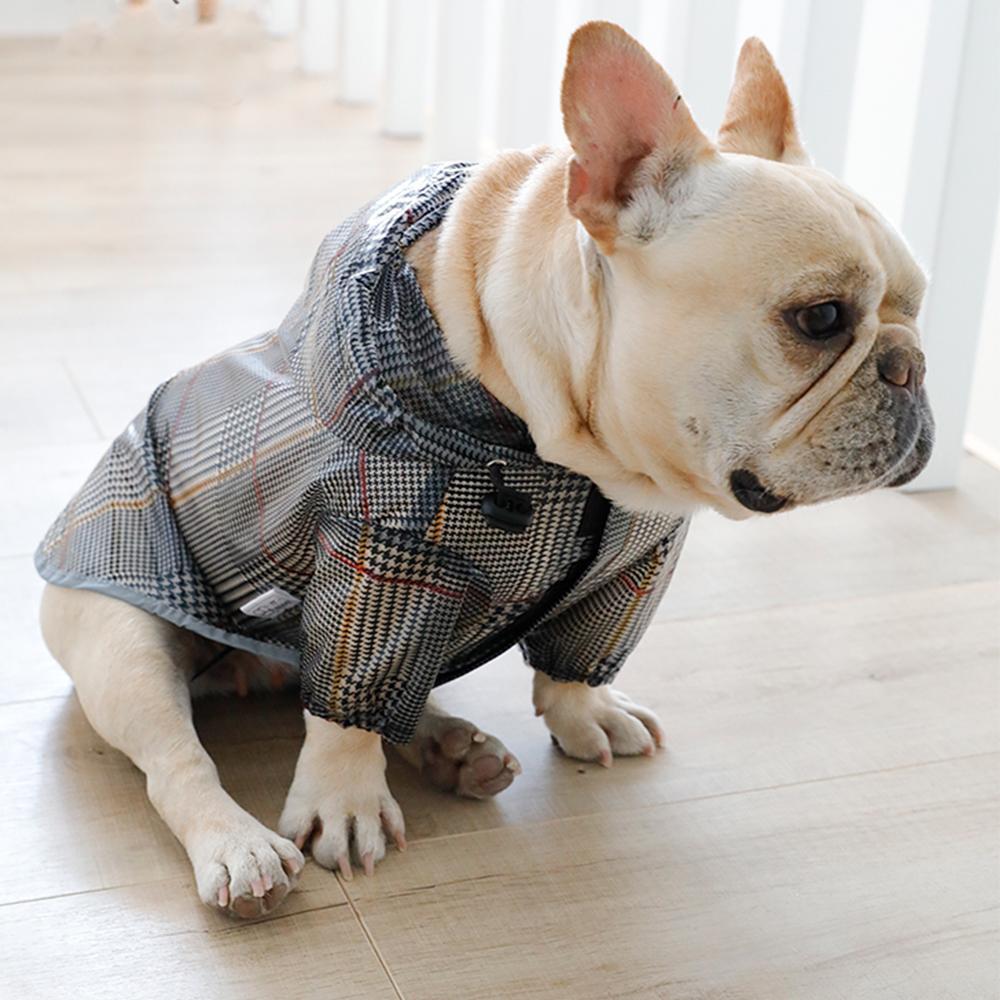 Camo Dog Rain Coat Plaid Stripe Rain Jackets for Bulldogs - Frenchiely