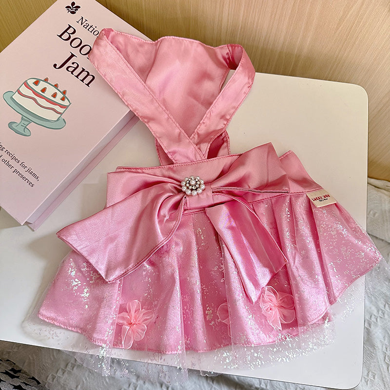 pink dog dress Beverly Hot pink athleisure dog dress for small dogs and cats TONY HOBY Pink Dog Party