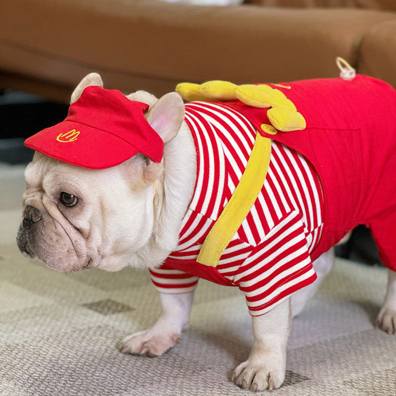 Dog Mc Donalds' Costume Onesie with Hat for small medium dogs by Frenchiely