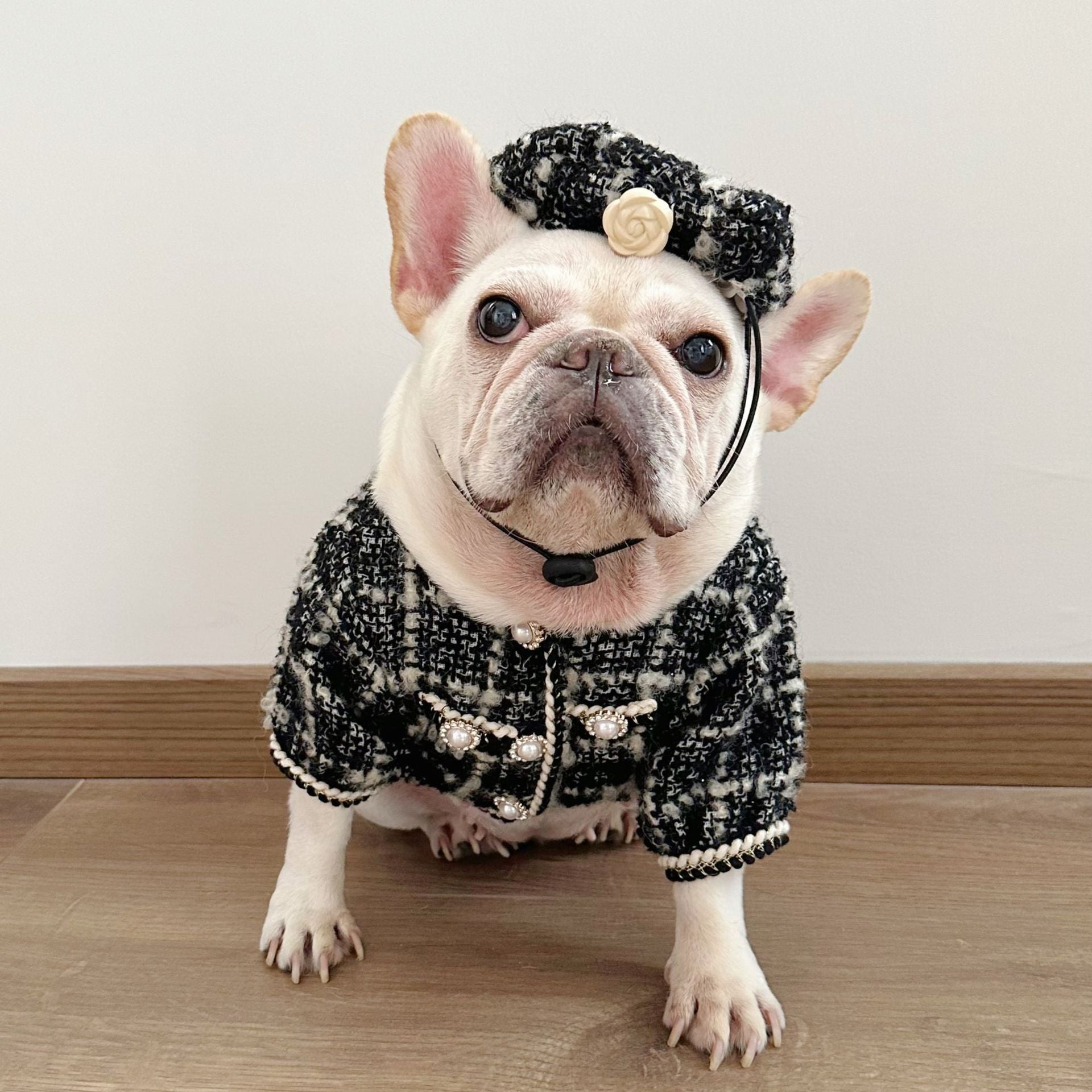 Dog  Plaid Tweed Fabric coat for small medium dogs 