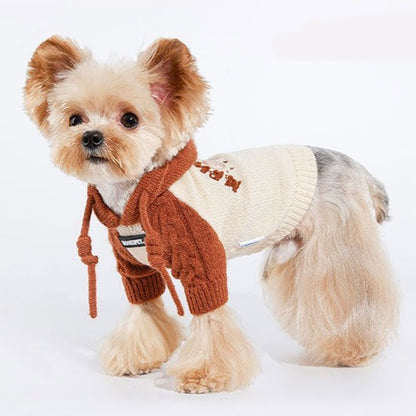 Dog Vintage Style Hooded Sweater Sweatshirt for medium dog breeds