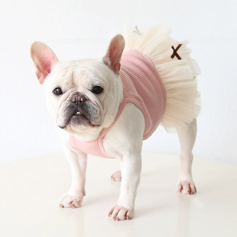 Female Frenchie Cotton Tutu Dress Pink Cutefemaledogdressformediumdogfrenchbulldogs_1