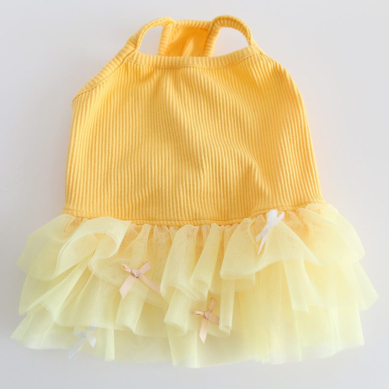 Female Frenchie Cotton Tutu Dress Yellow Cutefemaledogdressformediumdogfrenchbulldogs_12