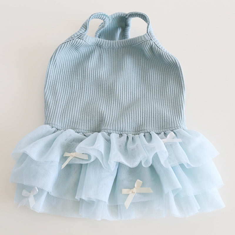 Female Frenchie Cotton Tutu Dress Blue Cutefemaledogdressformediumdogfrenchbulldogs_17