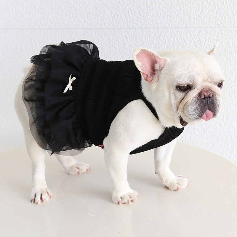 Female Frenchie Cotton Tutu Dress Black Cutefemaledogdressformediumdogfrenchbulldogs_7