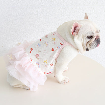 Female Frenchie Cotton Tutu Dress Floral Cutefemaledogdressformediumdogfrenchbulldogs_9