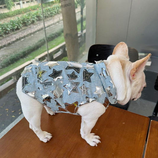 Dog Fancy Stars Denim Vest DogFancyStarsDenimVestformediumdogsbyFrenchiely_5