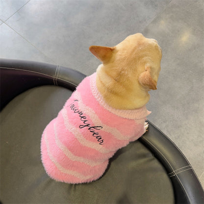 Dog Pink Pullover Sweater for small medium dogs by Frenchiely.com