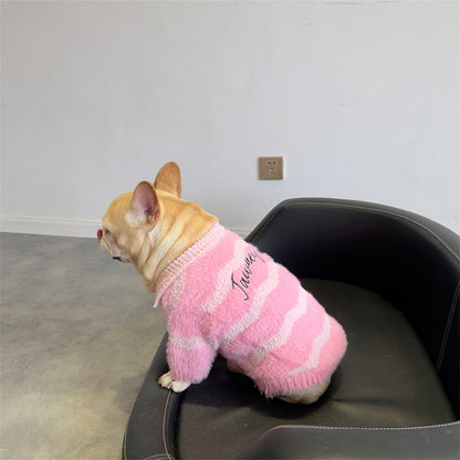 Dog Pink Pullover Sweater for small medium dogs by Frenchiely.com
