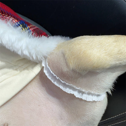 Dog Red Christmas Reindeer Cloak Blanket for small medium dogs by Frenchiely