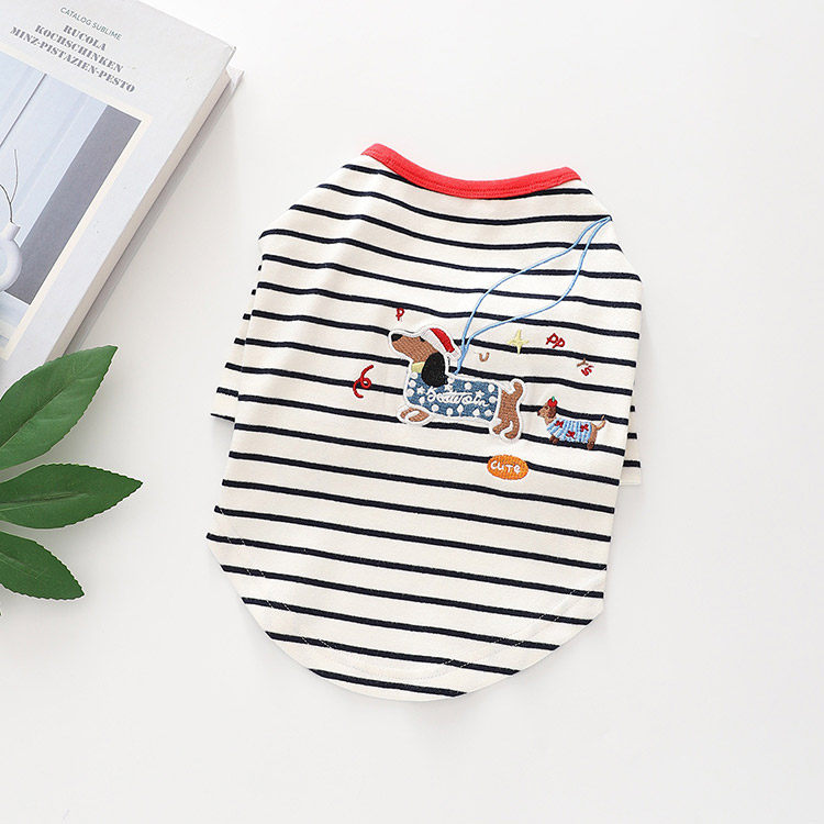 Stripe Shirt with Dachshund Pattern DogStripeShirtwithDachshundPatternforsmallmediumdogsbyFrenchiely_1