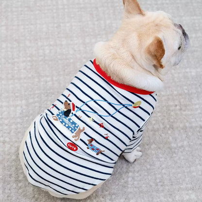 Stripe Shirt with Dachshund Pattern DogStripeShirtwithDachshundPatternforsmallmediumdogsbyFrenchiely_1