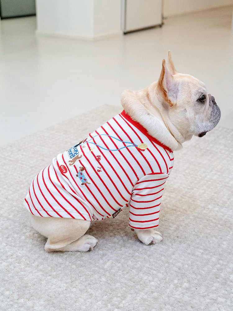 Stripe Shirt with Dachshund Pattern DogStripeShirtwithDachshundPatternforsmallmediumdogsbyFrenchiely_10