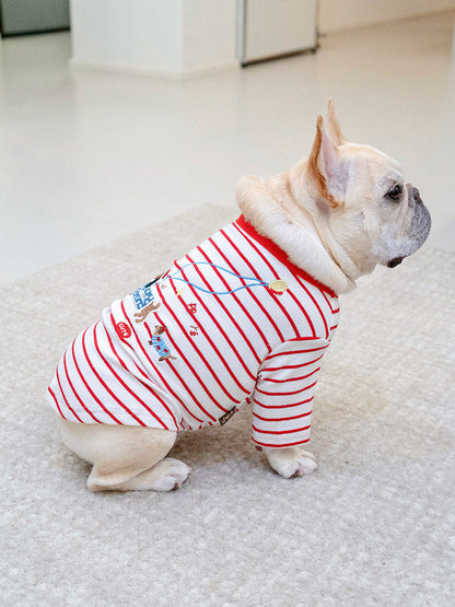 Stripe Shirt with Dachshund Pattern DogStripeShirtwithDachshundPatternforsmallmediumdogsbyFrenchiely_10