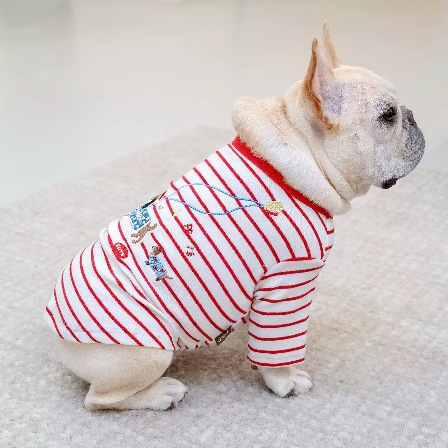 Stripe Shirt with Dachshund Pattern DogStripeShirtwithDachshundPatternforsmallmediumdogsbyFrenchiely_3