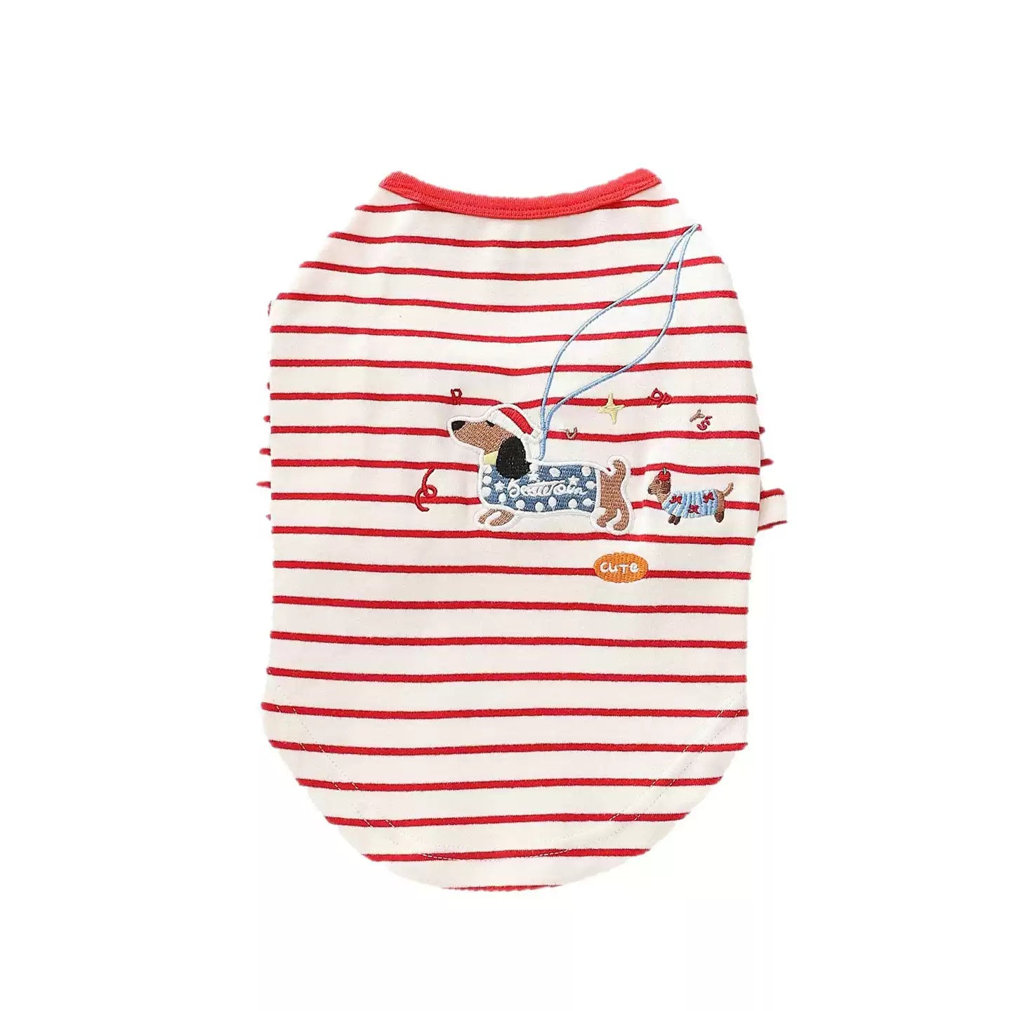 Stripe Shirt with Dachshund Pattern DogStripeShirtwithDachshundPatternforsmallmediumdogsbyFrenchiely_4