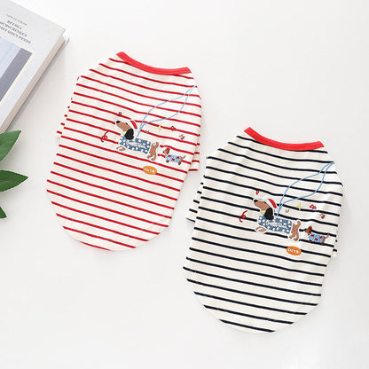 Stripe Shirt with Dachshund Pattern DogStripeShirtwithDachshundPatternforsmallmediumdogsbyFrenchiely_7