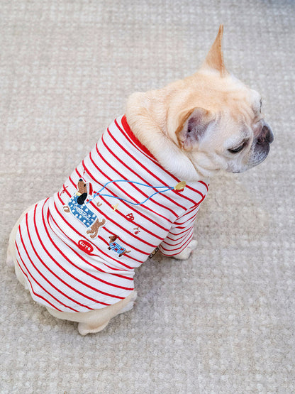 Stripe Shirt with Dachshund Pattern DogStripeShirtwithDachshundPatternforsmallmediumdogsbyFrenchiely_8