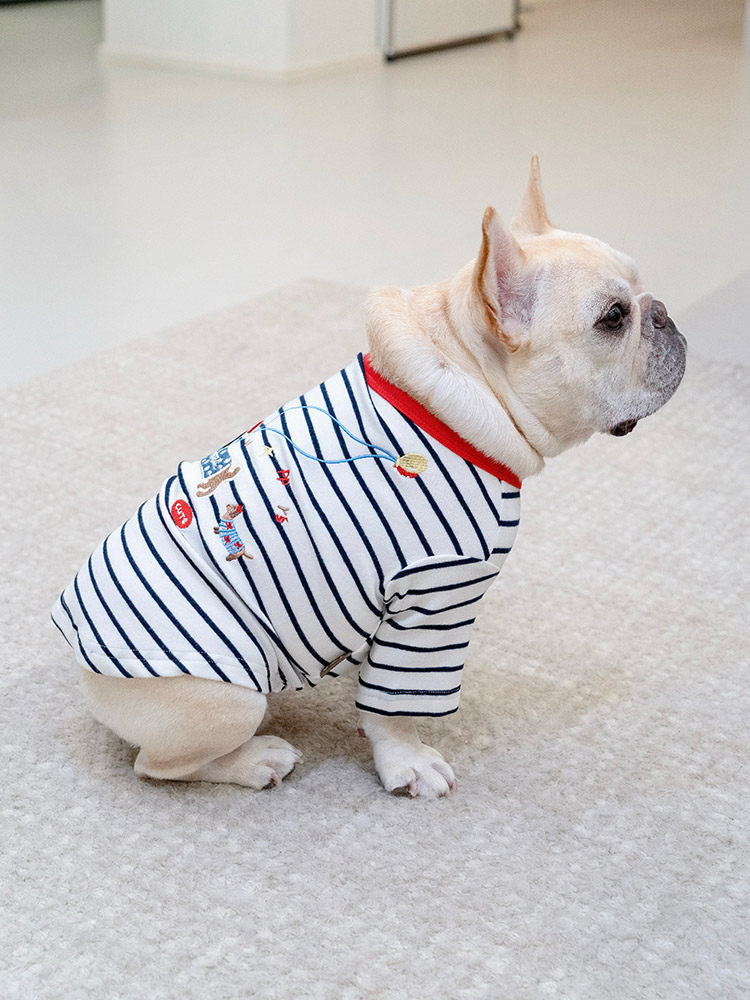 Stripe Shirt with Dachshund Pattern DogStripeShirtwithDachshundPatternforsmallmediumdogsbyFrenchiely_9