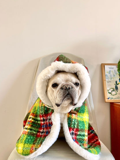 Dog Christmas Holiday Outfits Cloak for French Bulldogs