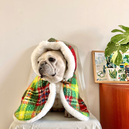Dog Christmas Holiday Outfits Cloak for French Bulldogs