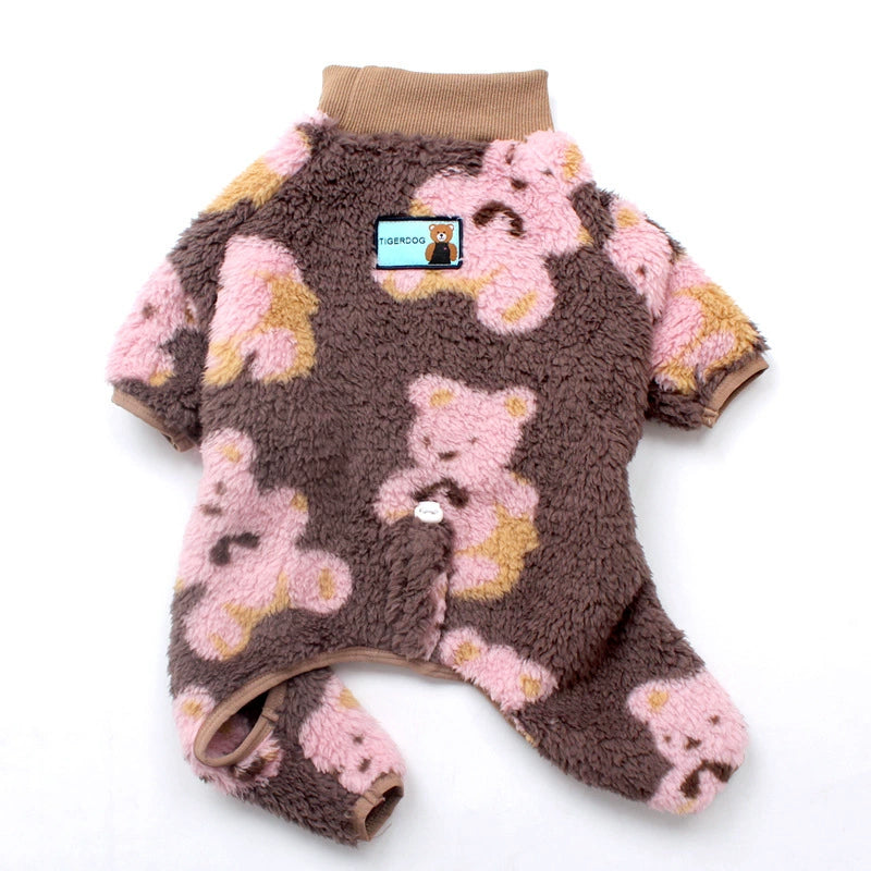 Brown & Pink Bear PJs Dogbrownbearonesiepajamasformediumdogs_2