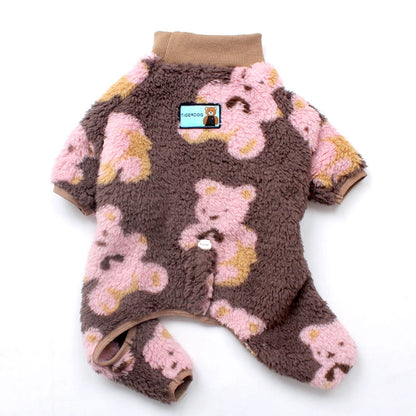 Brown & Pink Bear PJs Dogbrownbearonesiepajamasformediumdogs_2