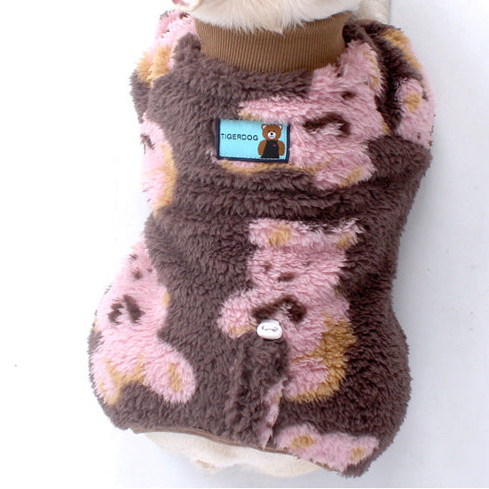 Brown & Pink Bear PJs Dogbrownbearonesiepajamasformediumdogs_3