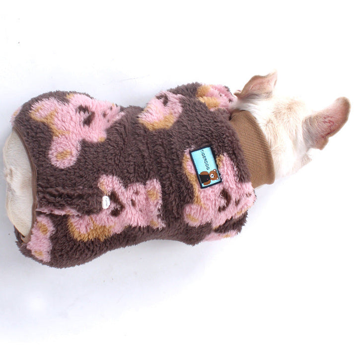 Brown & Pink Bear PJs Dogbrownbearonesiepajamasformediumdogs_5