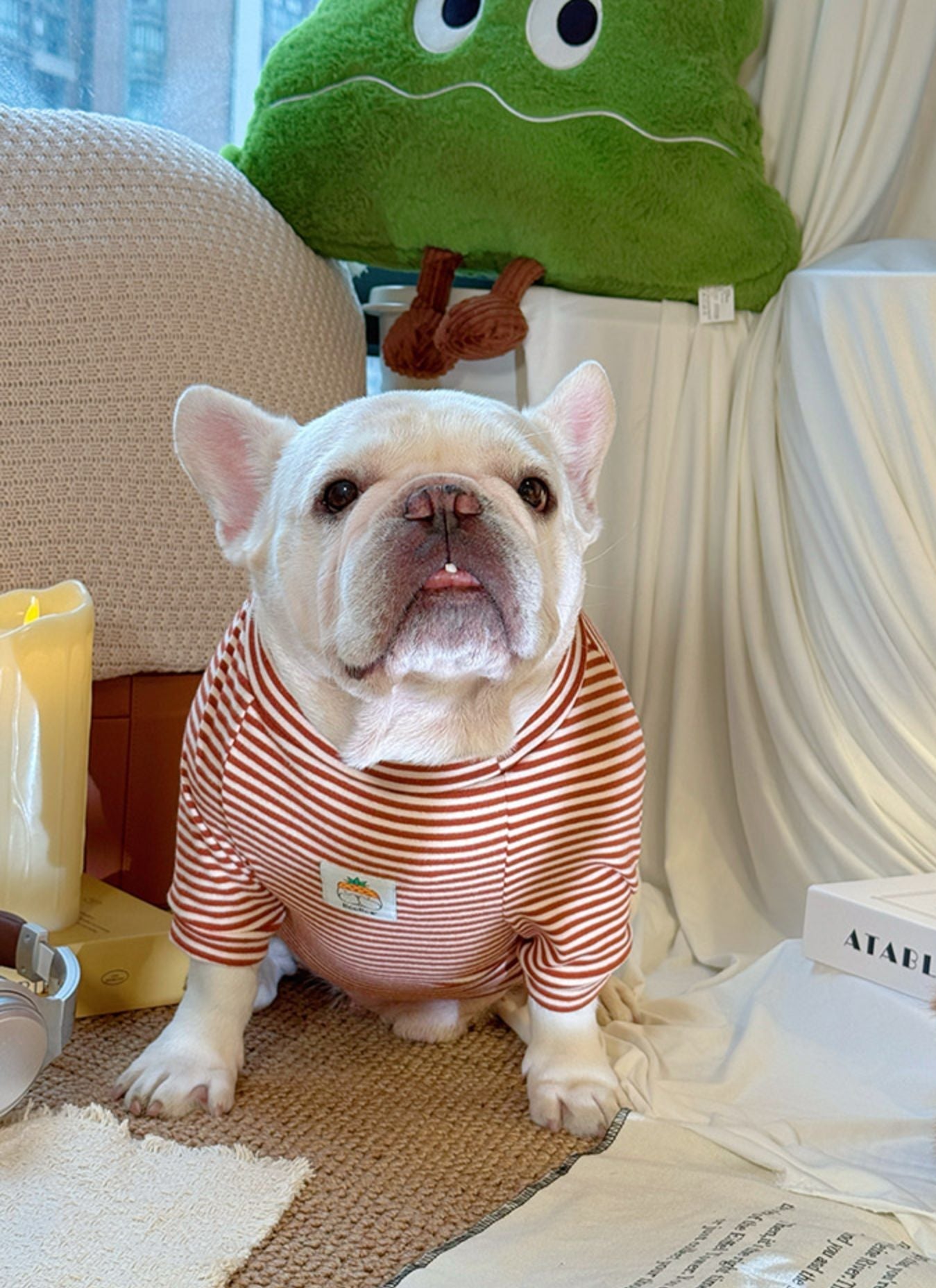 Stripe Classic Heart DogclassicstripeshirtformediumdogsbyFrenchiely_5