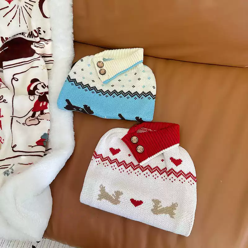 Doggie Pattern Vintage Sweater DoggiePatternVintageSweaterwithstylishneckscarfbyFrenchiely_10