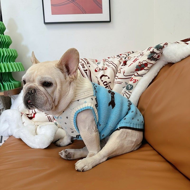 Doggie Pattern Vintage Sweater DoggiePatternVintageSweaterwithstylishneckscarfbyFrenchiely_2