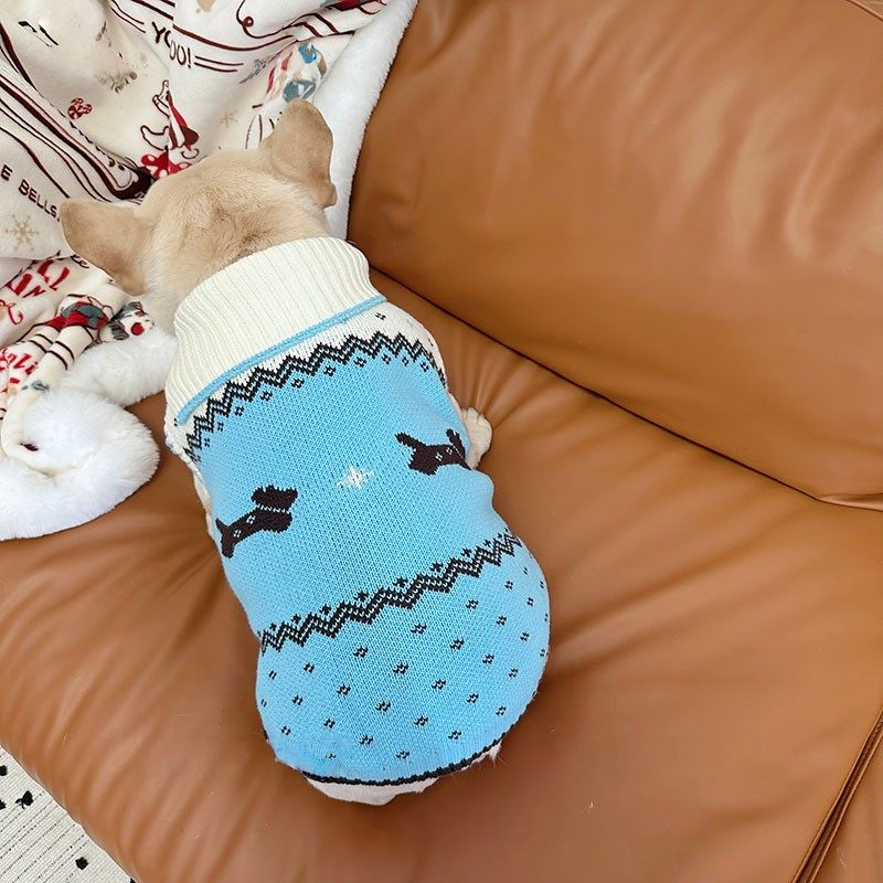 Doggie Pattern Vintage Sweater DoggiePatternVintageSweaterwithstylishneckscarfbyFrenchiely_3